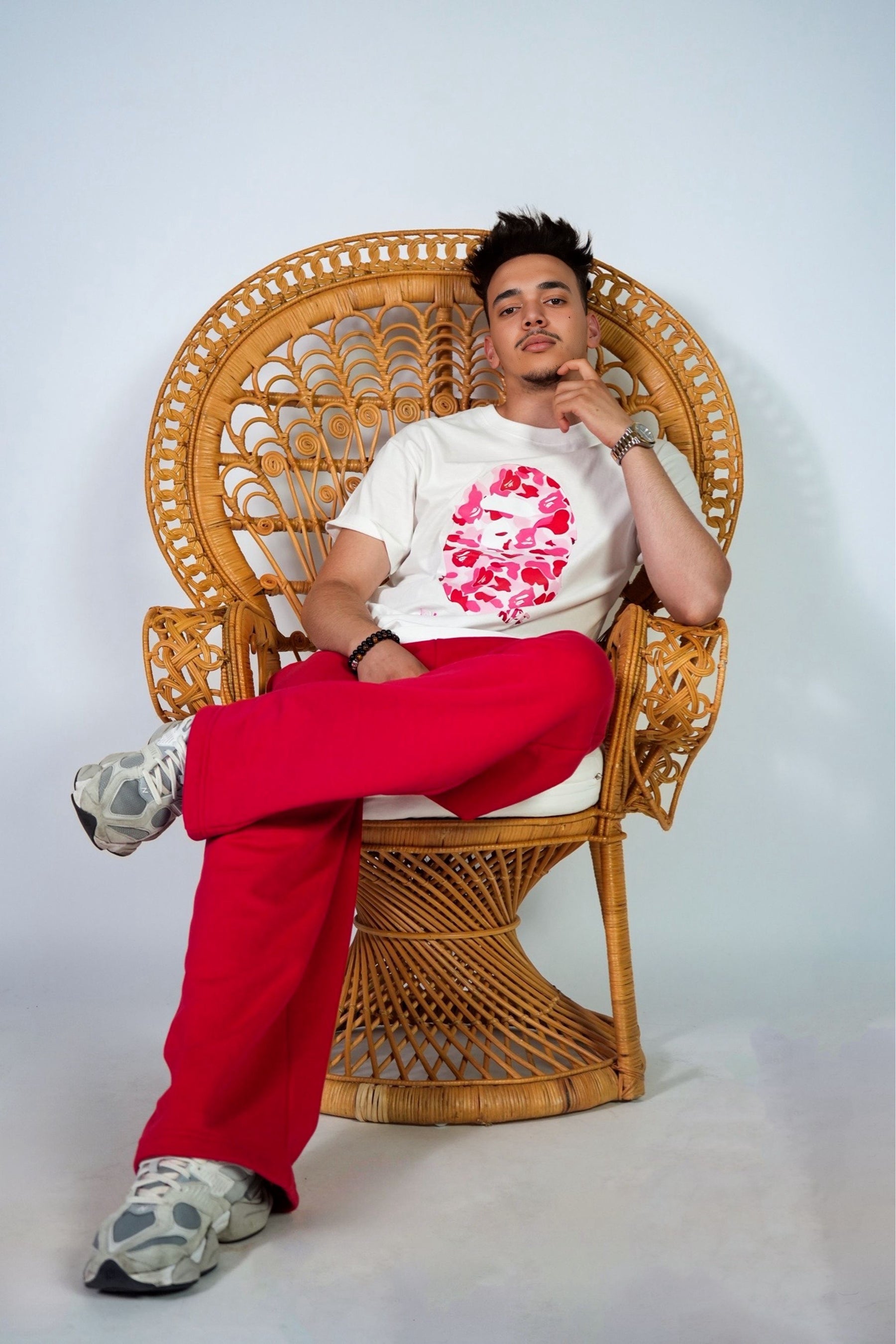 BY BATHING TEE - WHITE X PINK