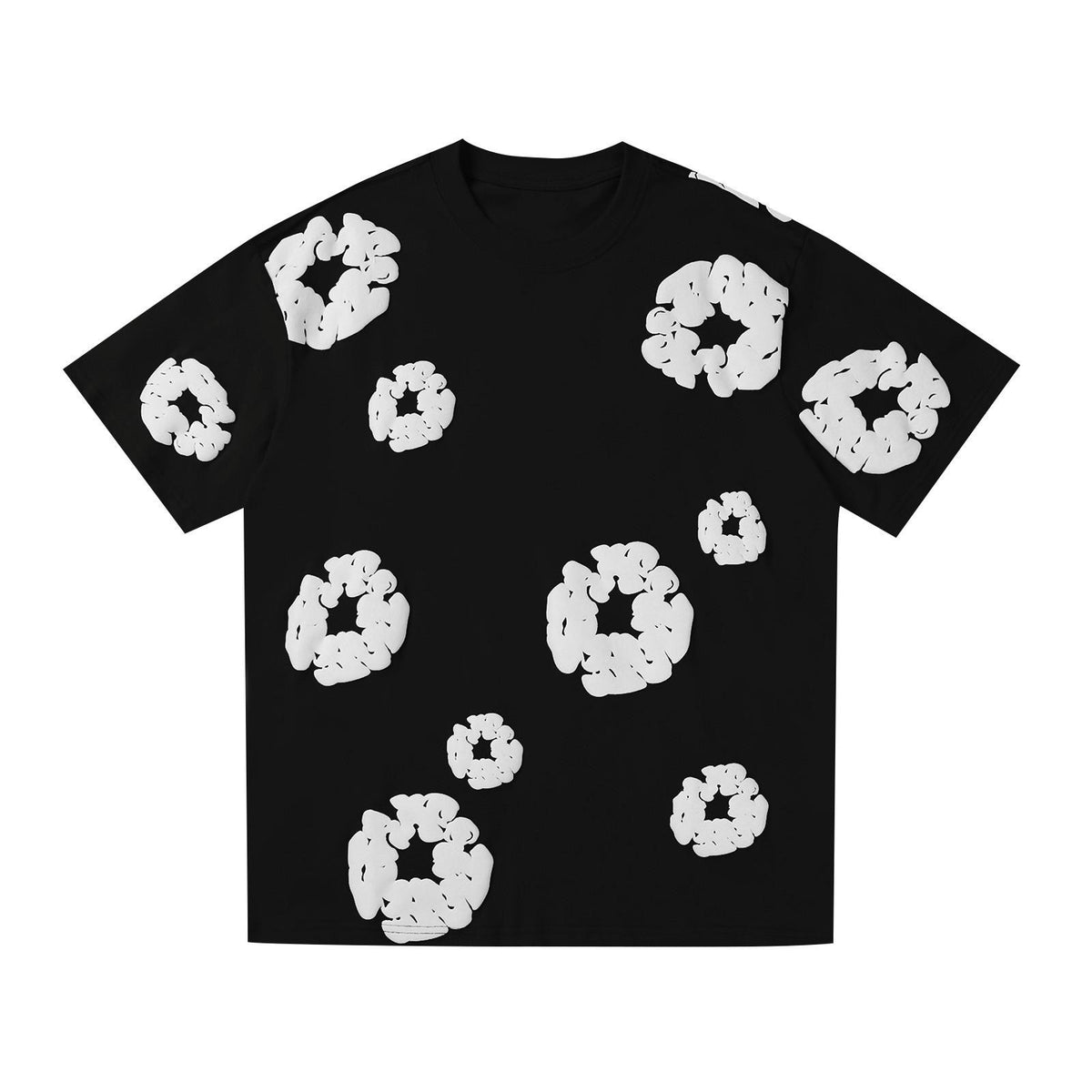 Blumenmuster T-Shirt  - 100% Cotton