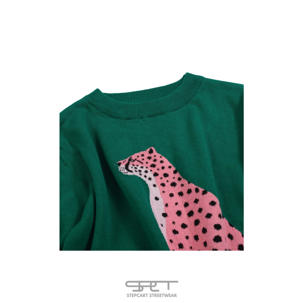 Pink&Grün Panther Knit Tee