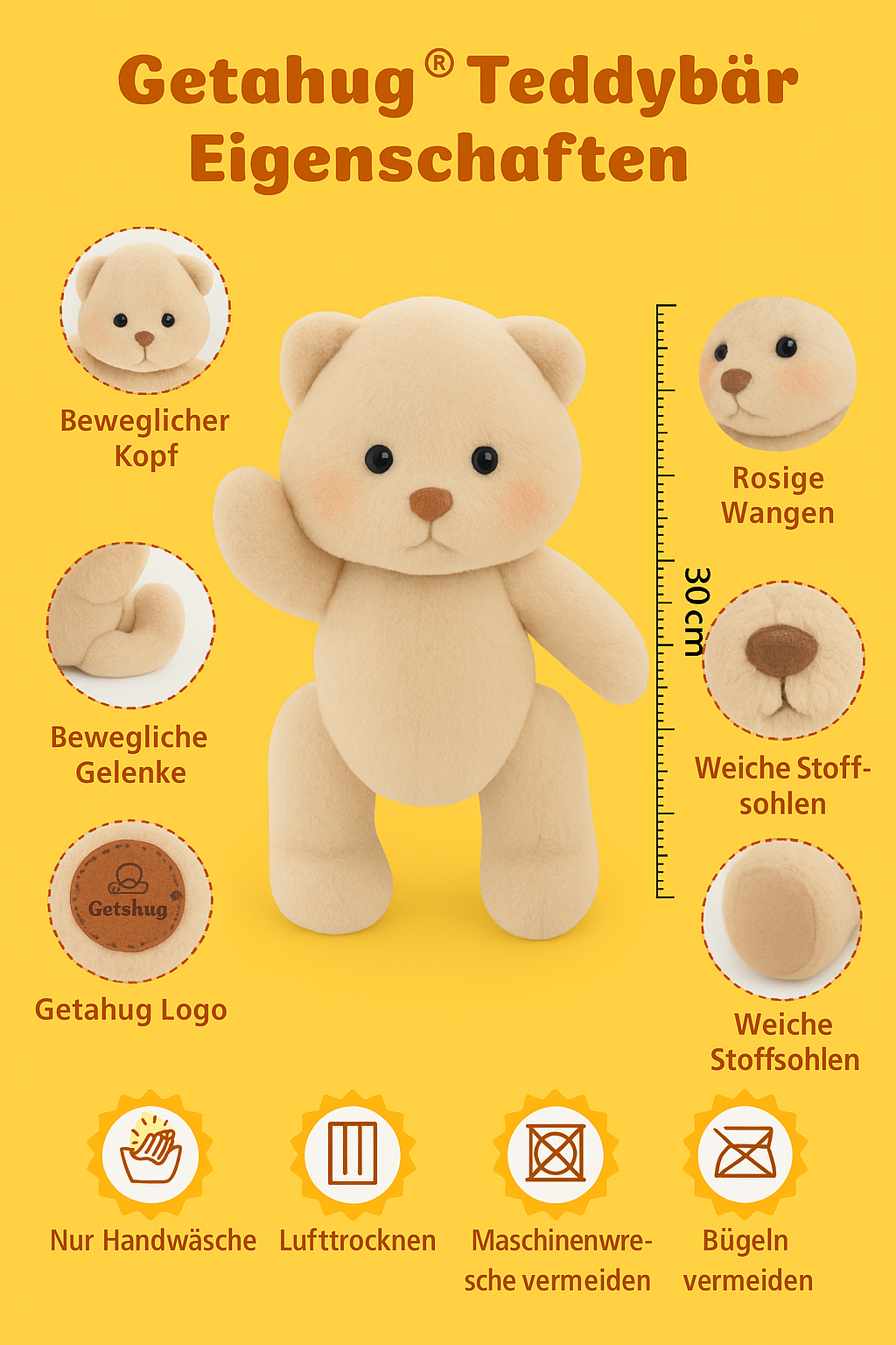 Flauschi Teddybär - Perfekt als Geschenk