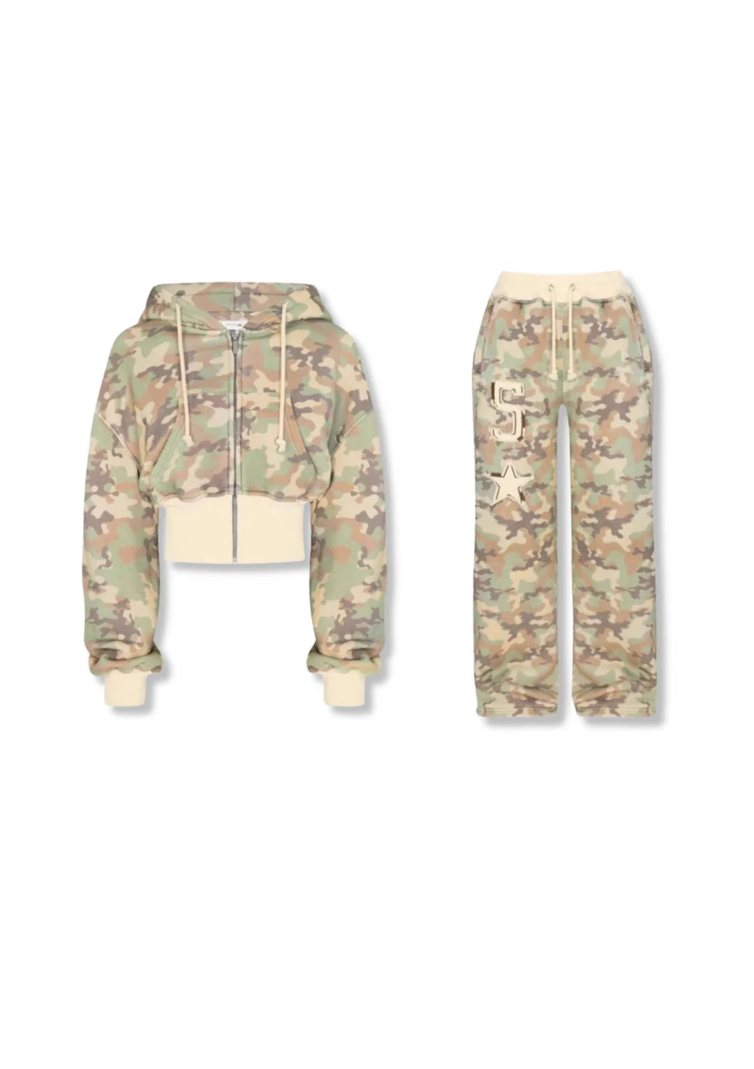 Zahide Tracksuit Camo Cropped-Set
