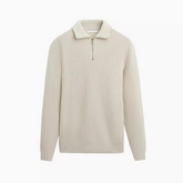 Zaynaro Klassischer Half-Zip Strickpullover