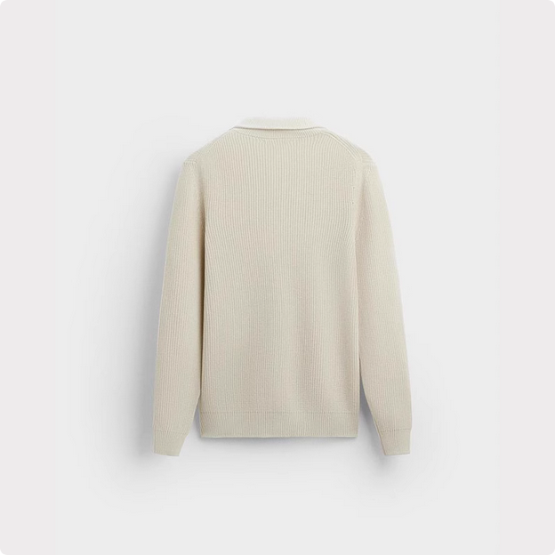 Zaynaro Klassischer Half-Zip Strickpullover