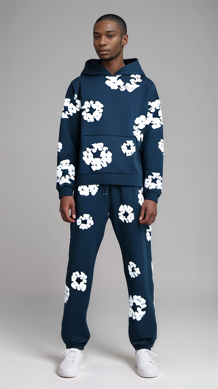 Blumenmotiv Streetwear Jogginganzug - Blumenmotiv Tracksuit