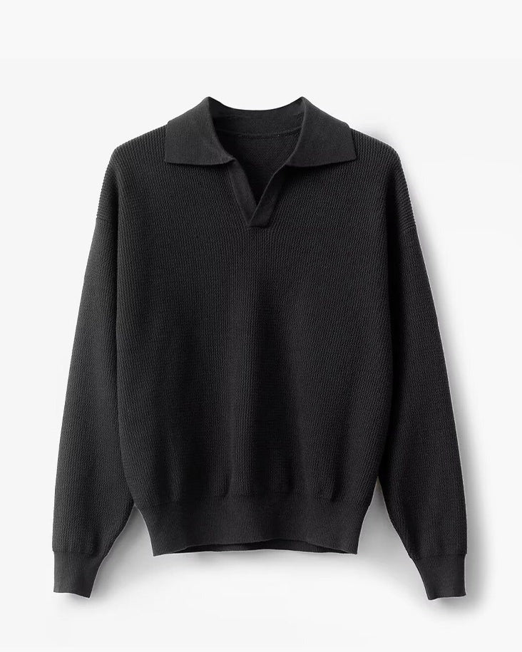 Strickpullover mit Polokragen