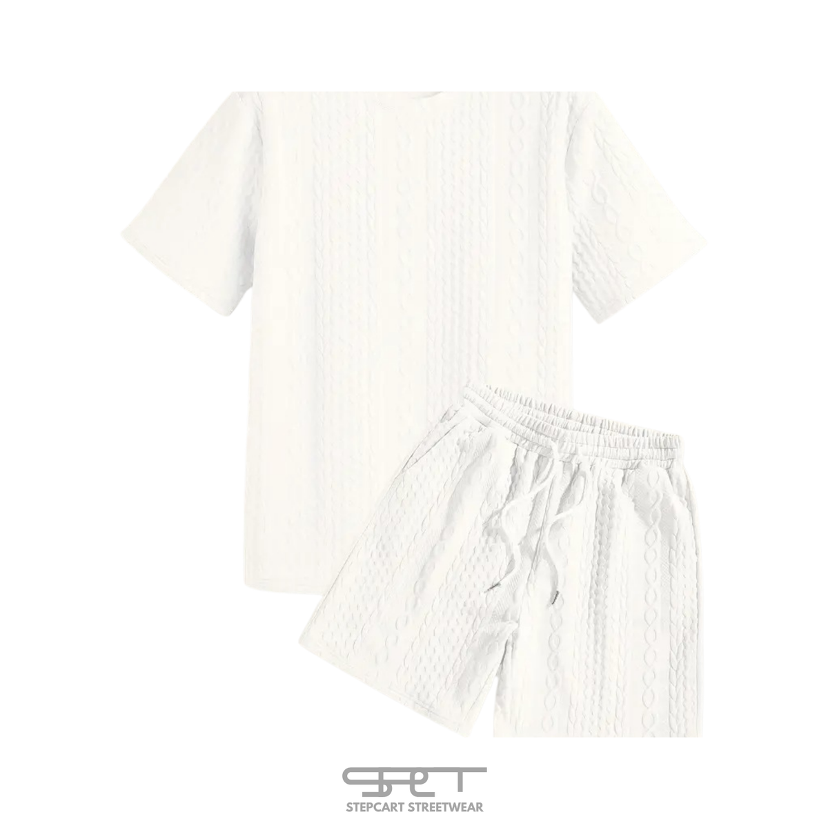Short-sleeved T-shirt &amp; shorts with 3D textured pattern