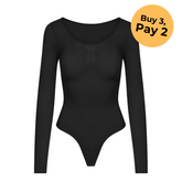 Bodysuit shapewear long sleeve with string