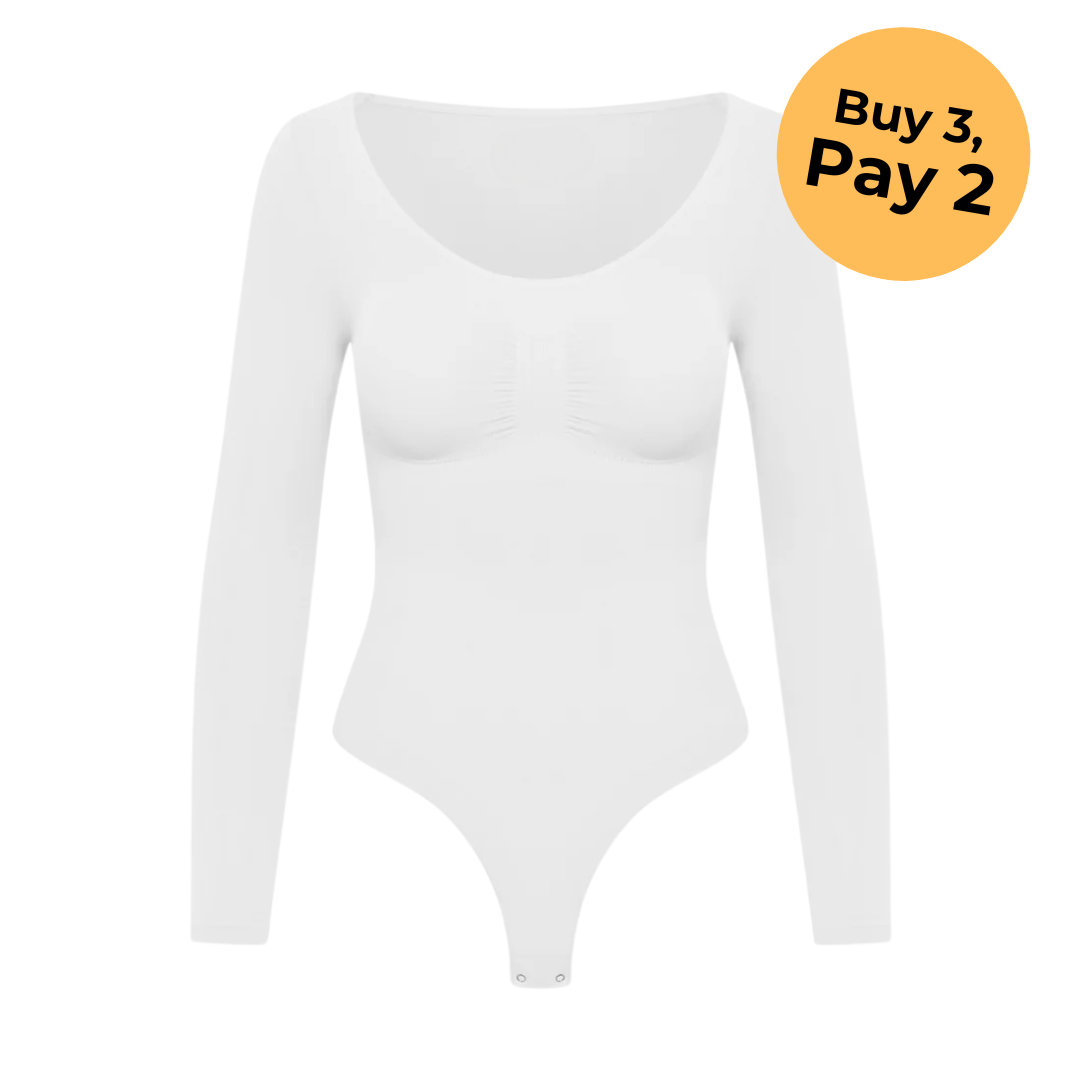Bodysuit shapewear long sleeve with string