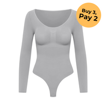 Bodysuit shapewear long sleeve with string
