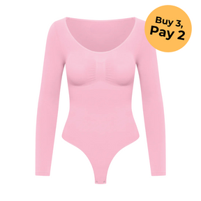 Bodysuit shapewear long sleeve with string