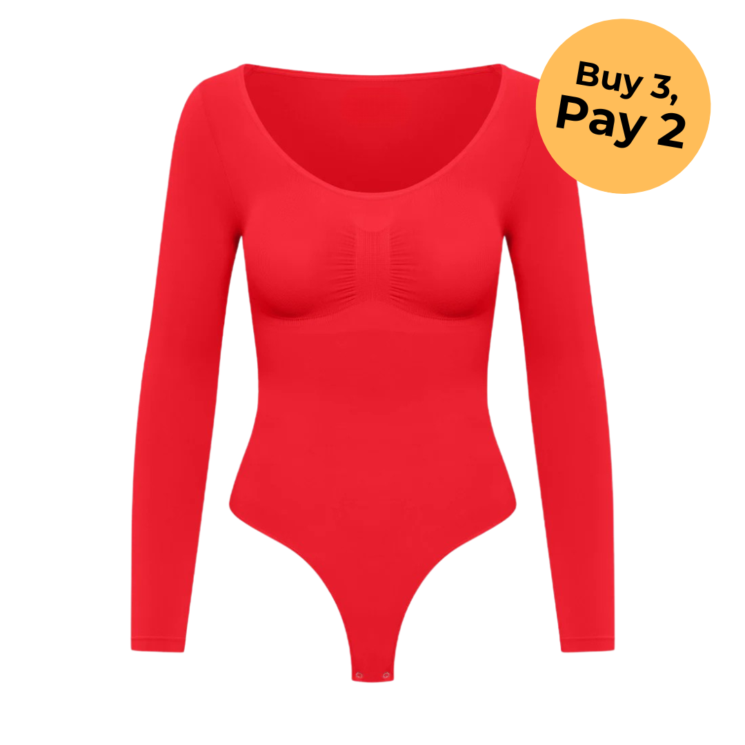 Bodysuit shapewear long sleeve with string