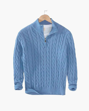Herren-Strickpullover mit halbem Zipper