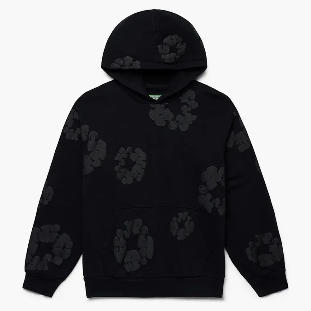 Blumenmuster Hoodie - 100% Cotton