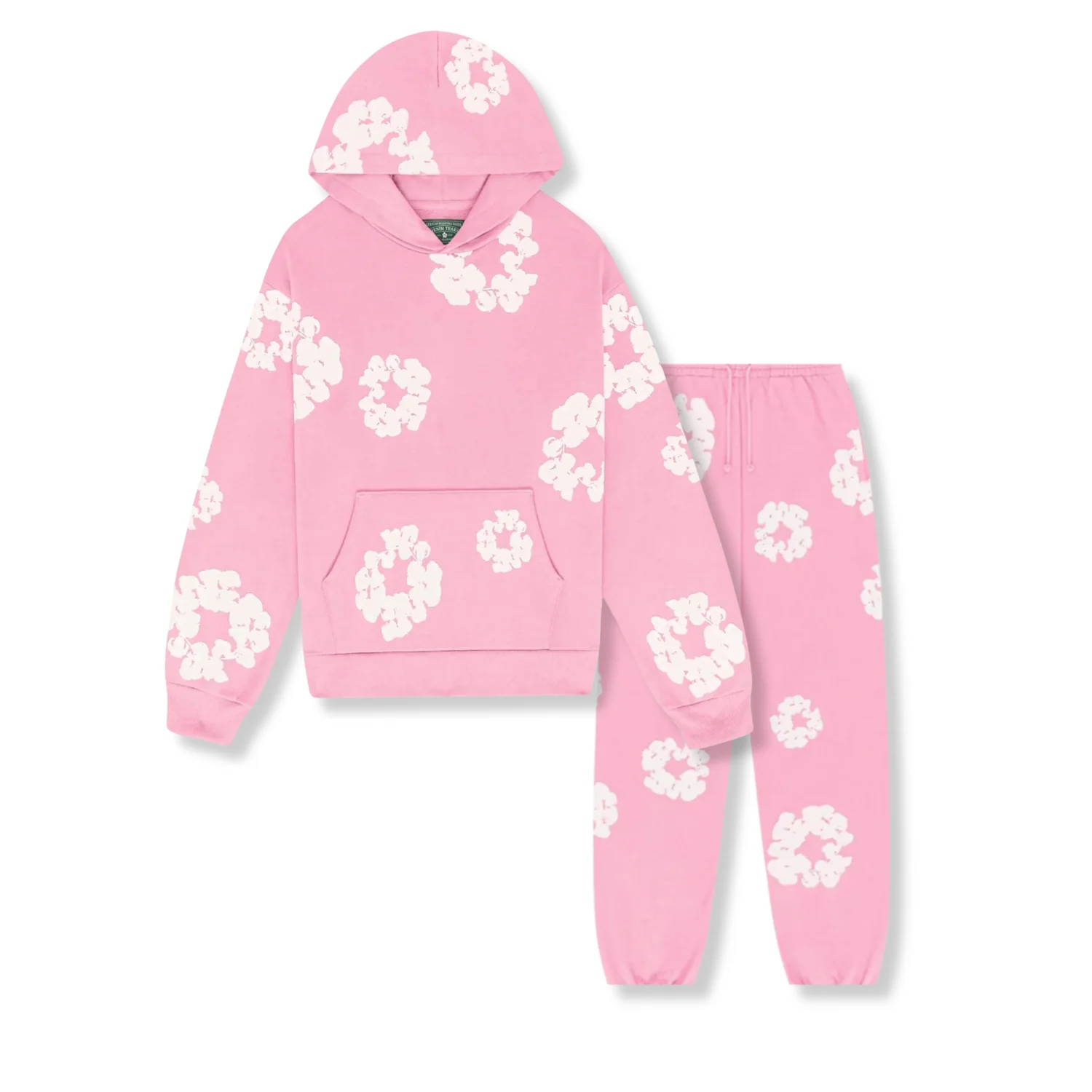 Floral motif streetwear jogging suit - floral motif tracksuit